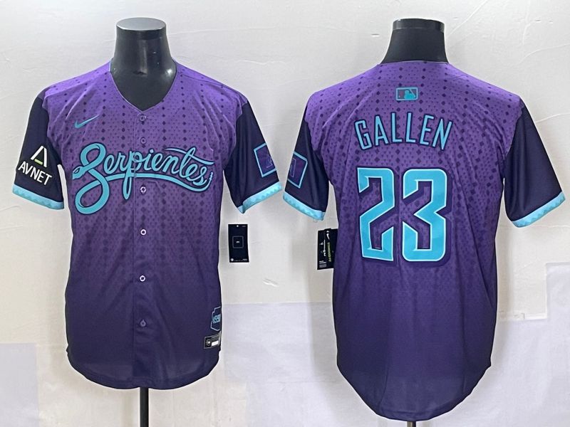 Men 2025 Arizona Diamondback #23 Gallen Purple Joint Name Nike MLB Jersey style 5